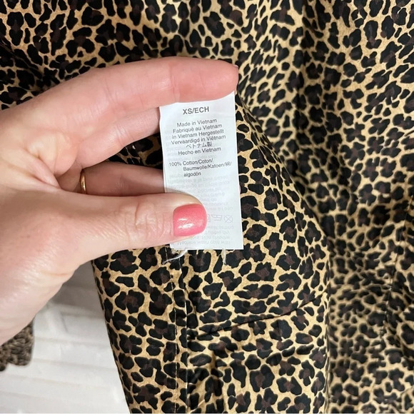 J. Crew Cheetah Print Cotton Long Sleeve Button Down Top, Women’s Size XS - Picture 5 of 5